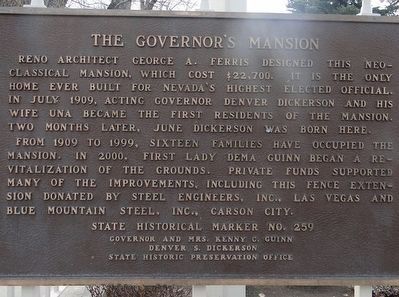 The Governor's Mansion Marker. Click for full size. The Governor's Mansion Marker image. Click for full size.