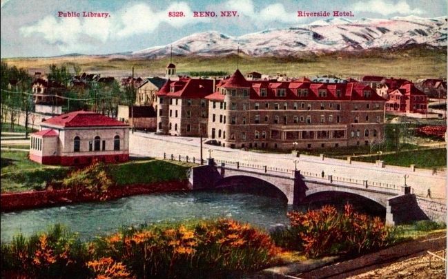 Vintage postcard view showing the library.. Click for full size. Vintage postcard view showing the library. image. Click for full size.