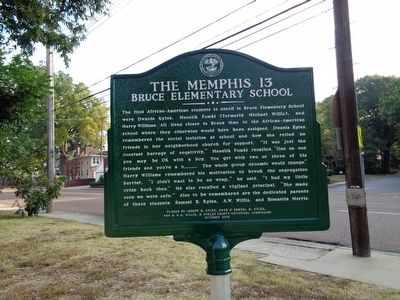 The Memphis 13/Bruce Elementary Marker image. Click for full size.