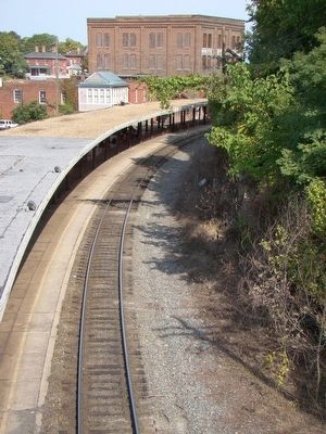 Staunton Station Train Platform from Sears Hill Bridge. Click for full size. Staunton Station Train Platform from Sears Hill Bridge image. Click for full size.