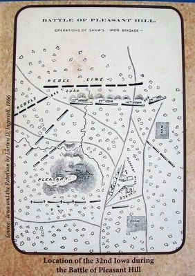 Map of the Battle of Pleasant Hill on Marker. Click for full size. Map of the Battle of Pleasant Hill on Marker image. Click for full size.