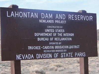 Lahontan Dam Sign image. Click for full size.
