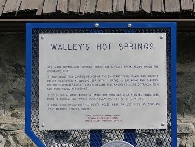 Walley's Hot Springs Marker. Click for full size. Walley's Hot Springs Marker image. Click for full size.