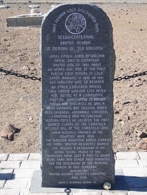 In Memory Of "Old Virginny" Marker image. Click for full size.