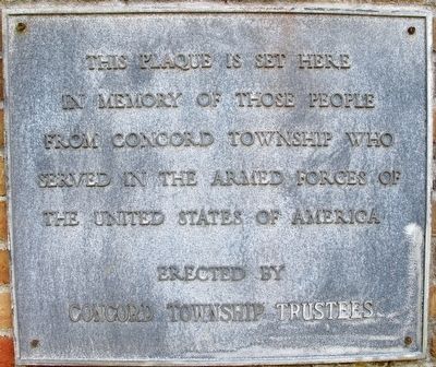 Concord Township Veterans Memorial Marker. Click for full size. Concord Township Veterans Memorial Marker image. Click for full size.