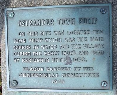 Ostrander Town Pump Marker. Click for full size. Ostrander Town Pump Marker image. Click for full size.