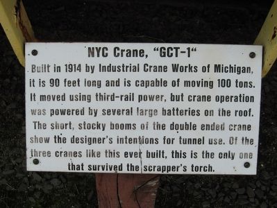 NYC Crane, “GCT-1” Marker image. Click for full size.
