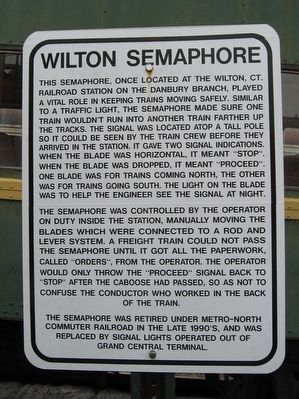 Wilton Semaphore Marker image. Click for full size.