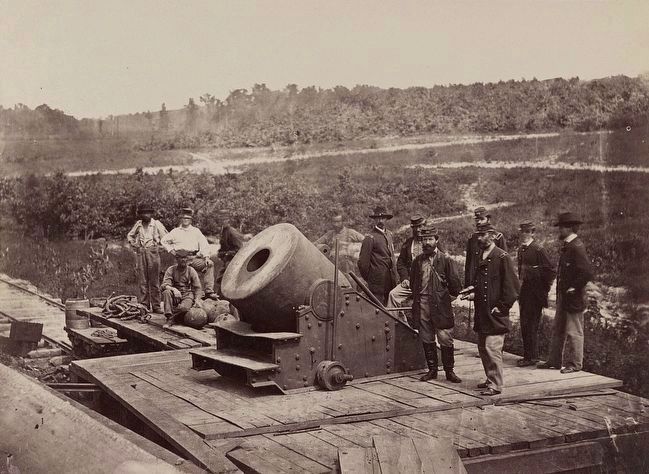 <i>13 inch mortar "Dictator" in front of Petersburg, Va.</i> image. Click for full size.