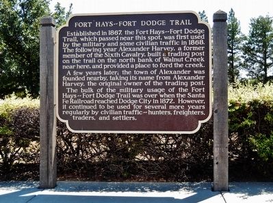 Fort Hays-Fort Dodge Trail Marker image. Click for full size.