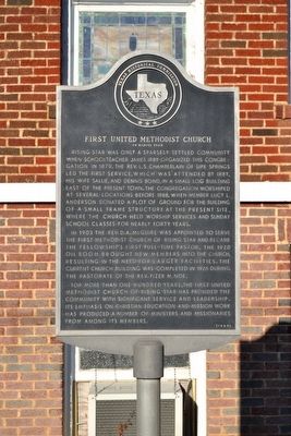 First United Methodist Church of Rising Star Marker image. Click for full size.
