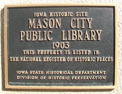 Mason City Public Library NRHP Marker image. Click for full size.