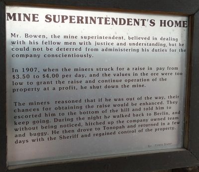 Mine Superintendent's Home Marker image. Click for full size.