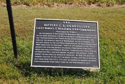 Battery E, 2nd U.S. Artillery Marker image. Click for full size.