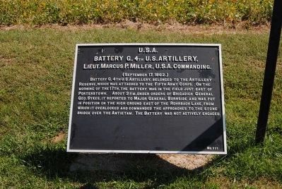 Battery G, 4th U.S. Artillery Marker image. Click for full size.