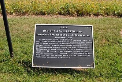 Battery A, 5th U.S. Artillery Marker. Click for full size. Battery A, 5th U.S. Artillery Marker image. Click for full size.