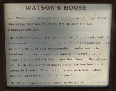 Watson's House Marker. Click for full size. Watson's House Marker image. Click for full size.