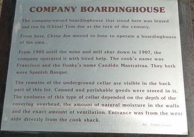 Company Boardinghouse Marker. Click for full size. Company Boardinghouse Marker image. Click for full size.