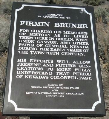 Firmin Bruner Marker. Click for full size. Firmin Bruner Marker image. Click for full size.