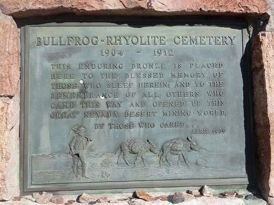 Bullfrog-Rhyolite Cemetery. Click for full size. Bullfrog-Rhyolite Cemetery image. Click for full size.