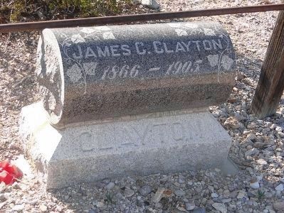 Gravesite of James Clayton. 1866-1905. image. Click for full size.