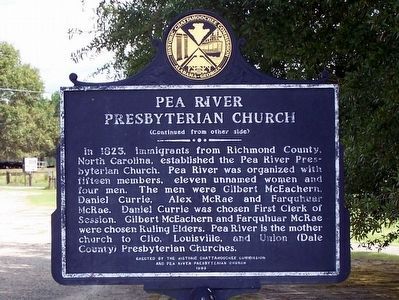 Pea River Presbyterian Church Marker. Click for full size. Pea River Presbyterian Church Marker image. Click for full size.