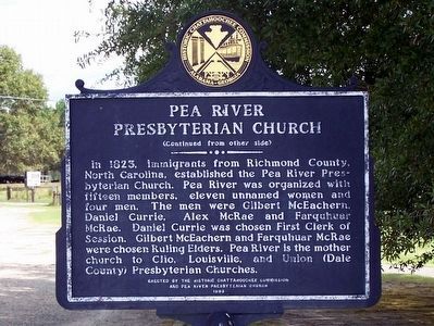 Pea River Presbyterian Church Marker image. Click for full size.