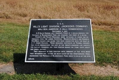 Hill's Light Division, Jackson's Command Marker image. Click for full size.