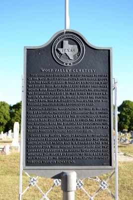 Wolf Valley Cemetery Marker. Click for full size. Wolf Valley Cemetery Marker image. Click for full size.