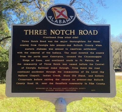 Three Notch Road Marker (Side 2) image. Click for full size.
