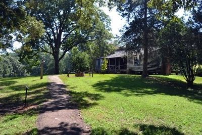 Riving or Shake-Making Interpretive Sign<br>Along Trail behind Mount Locust Inn image. Click for full size.