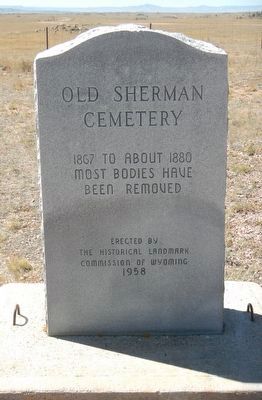 Old Sherman Cemetery Marker. Click for full size. Old Sherman Cemetery Marker image. Click for full size.