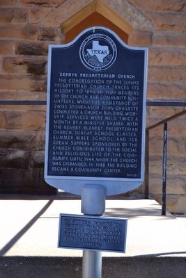 Zephyr Presbyterian Church Marker image. Click for full size.