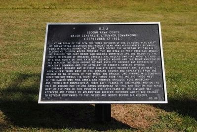 Second Army Corps Marker #1 image. Click for full size.