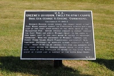 Greene's Division, Twelfth Army Corps Marker. Click for full size. Greene's Division, Twelfth Army Corps Marker image. Click for full size.