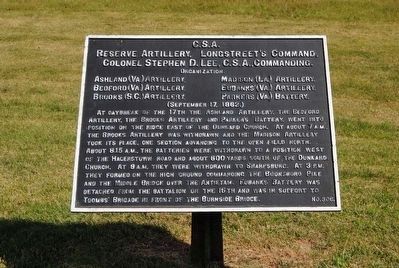 Reserve Artillery, Longstreet's Command Marker. Click for full size. Reserve Artillery, Longstreet's Command Marker image. Click for full size.