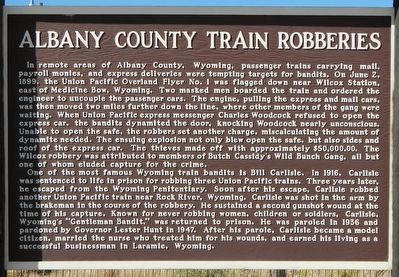 Albany County Train Robberies Marker image. Click for full size.