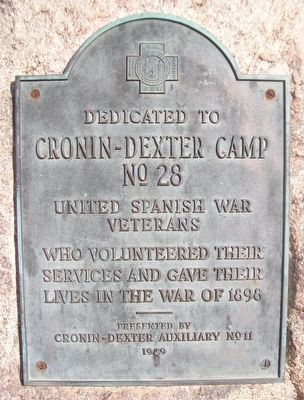 Cronin-Dexter Camp No. 28 United Spanish War Veterans Marker image. Click for full size.