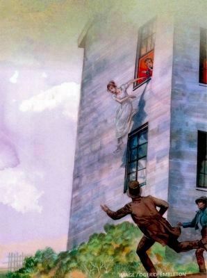 Eleanor Shaw leaps from Her Window<br>To Avoid an Unwanted British Advance image. Click for full size.