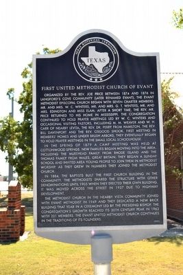 First United Methodist Church of Evant Marker image. Click for full size.