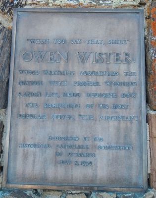Owen Wister Marker. Click for full size. Owen Wister Marker image. Click for full size.