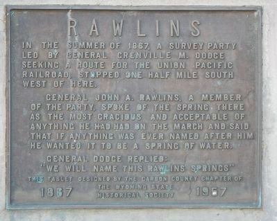 Rawlins Marker. Click for full size. Rawlins Marker image. Click for full size.