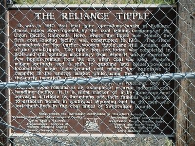 The Reliance Tipple Marker. Click for full size. The Reliance Tipple Marker image. Click for full size.