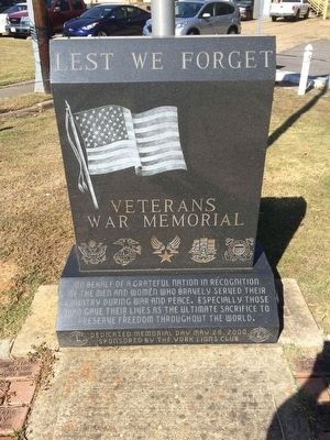 York Veterans War Memorial. Click for full size. York Veterans War Memorial image. Click for full size.