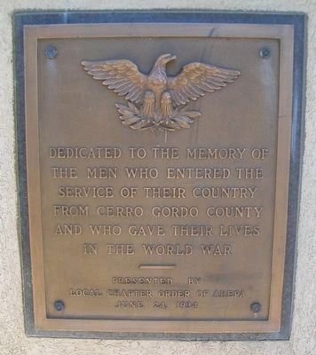 World War Memorial Marker. Click for full size. World War Memorial Marker image. Click for full size.