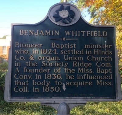 Benjamin Whitfield Marker image. Click for full size.