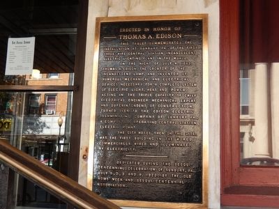 The Hotel Edison Marker image. Click for full size.