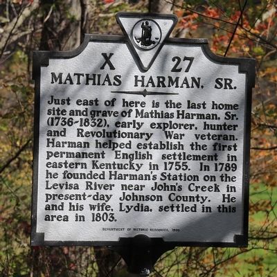 Mathias Harman, Sr. Marker image. Click for full size.