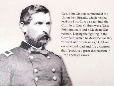 The Most Terrible Clash of Arms Marker - General John Gibbon image. Click for full size.