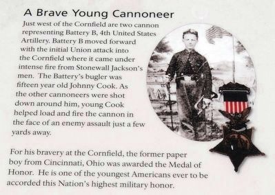 A Cornfield Unlike Any Other Marker<br>A Brave Young Cannoneer image. Click for full size.